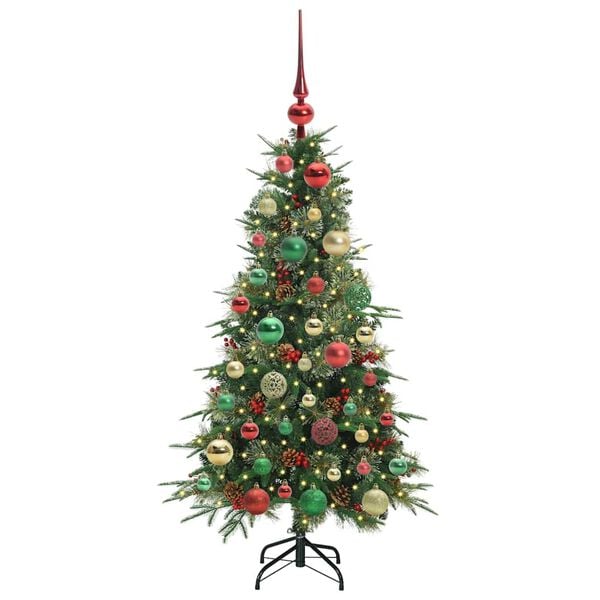 vidaXL Artificial Hinged Christmas Tree Green 120 cm PE and PVC