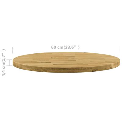 vidaXL Table Top Solid Oak Wood Round 44 mm 600 mm