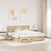 vidaXL Bed Frame with Drawer Sonoma Oak 200 x 200 cm Engineered Wood