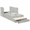 vidaXL Storage Bed Frame Concrete Grey 100 cm Engineered Wood