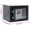 vidaXL Digital Safe with Lock Dark grey 23 x 17 x 17 cm Steel