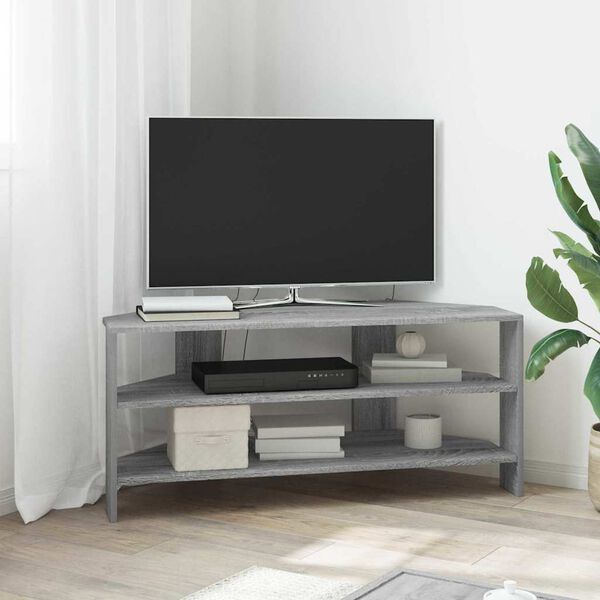 vidaXL Corner TV Cabinet Grey Sonoma 102x40.5x45cm Engineered Wood