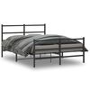 vidaXL Metal Bed Frame without Mattress with Footboard&nbsp;Black 140x200cm