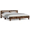 vidaXL Bed Frame without Mattress Smoked Oak 200x200 cm