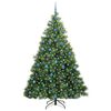 vidaXL Artificial Christmas Tree with 300 LEDs Green 210 cm PE and PVC