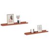 vidaXL Wall Shelf with Shelf 2 pcs Red 60 x 9 x 3 cm Engineered Wood