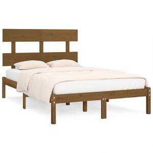 vidaXL Bed Frame without Mattress Honey Brown 200x200 cm Solid Wood