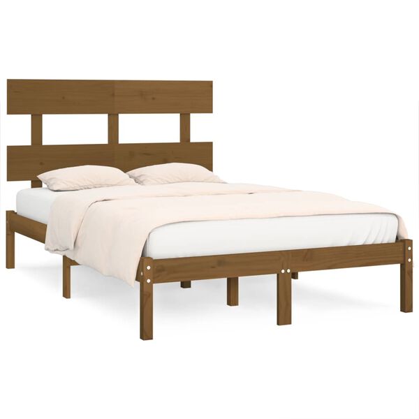 vidaXL Bed Frame without Mattress Honey Brown 200x200 cm Solid Wood