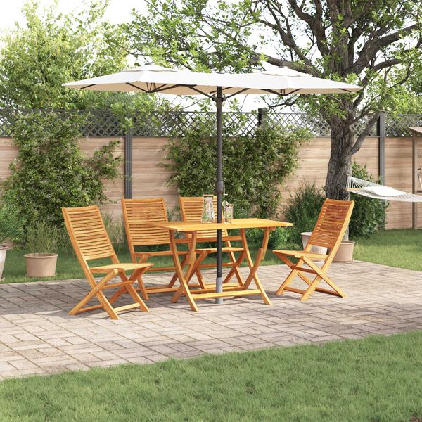 vidaXL Garden Dining Set Folding 5 pcs Brown Solid acacia wood