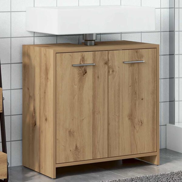 vidaXL Bathroom Sink Cabinet Artisan Oak 60x33x60 cm Engineered Wood