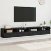 vidaXL TV Wall Cabinets 2 pcs Black 100x30x30 cm Engineered Wood
