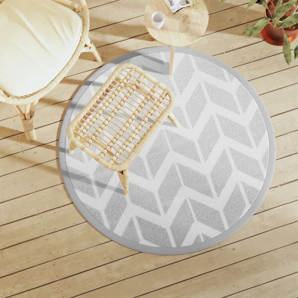 vidaXL Outdoor Carpet ARAKIL Grey &Oslash;120 cm PP