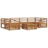 vidaXL Outdoor Sofa Set 7 pcs 6-Seaters Natural Solid Acacia Wood