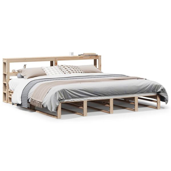 vidaXL Bed Frame without Mattress 180x200 cm Super King Solid Wood Pine