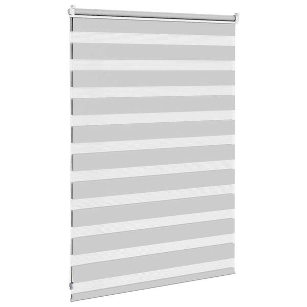 vidaXL Zebra Blind Light Grey 95x100 cm Fabric Width 90.9 cm Polyester