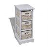 vidaXL Wooden Storage Rack 3 Weaving Baskets White
