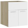 vidaXL Bathroom Furniture Set White and Sonoma Oak Engineered Wood