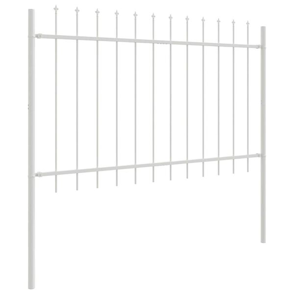 vidaXL Garden Fence 9 pcs White 15.3 x 1 m Powder-coated Steel