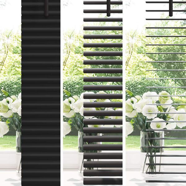 vidaXL Venetian Blind Manual Adjustable Black 213 x 100 cm PVC