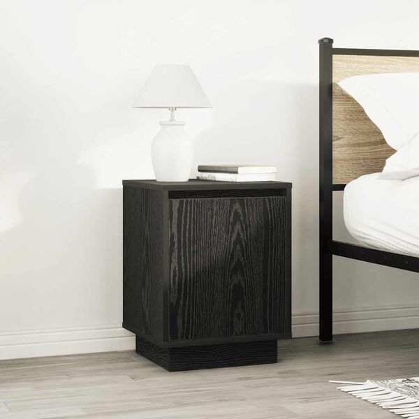 vidaXL Bedside Cabinets with LED Lights&nbsp;2 pcs Black 38x34x50 cm