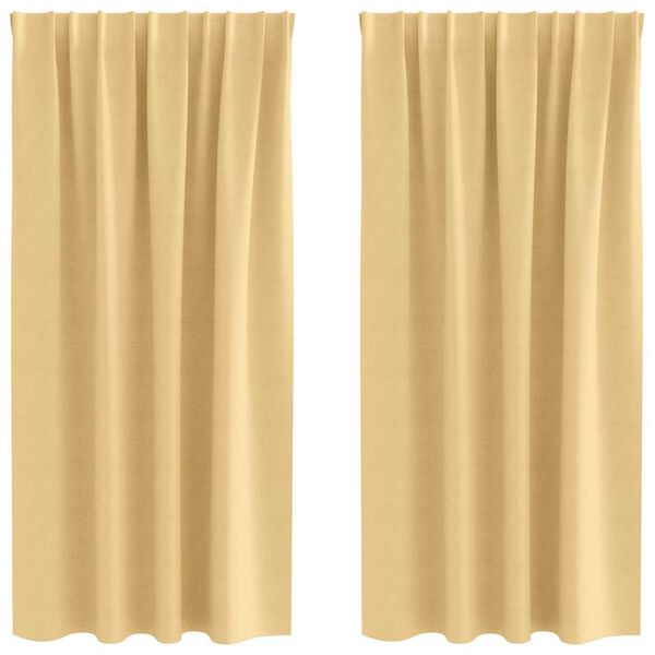 vidaXL Blackout Curtains with Rings 2 pcs Beige 175 x 140 cm Polyester