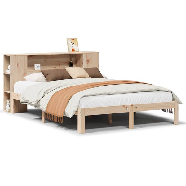 vidaXL Bookcase Bed without Mattress 160x200cm Solid Wood Pine