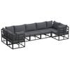 vidaXL Garden Sofa Set with Cushion 7 pcs Black Aluminium