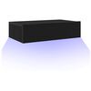 vidaXL TV Cabinet with LED Lights Black Oak 60x35x15.5 cm