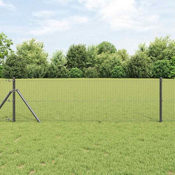 vidaXL Welded Wire Fence Grey 0.6 x 10 m Steel