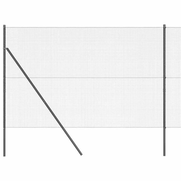 vidaXL Fence with Posts Grey 1.5 x 10 m Steel