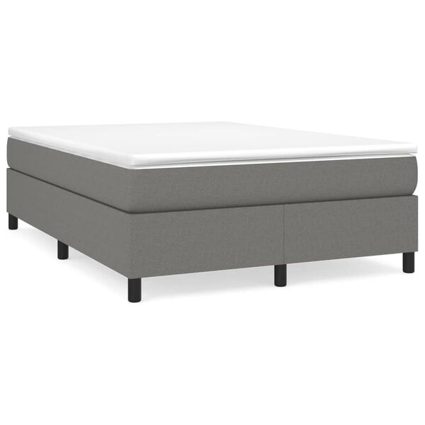 vidaXL Box Spring Bed Frame Dark Grey Double Fabric (UK/IE/FI/NO only)