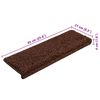 vidaXL Stair Mats 20 pcs 65x21x4 cm Brown Rectangular Edge