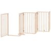 vidaXL Dog Gate with Door Foldable 9 Panels 450 cm Poplar Wood