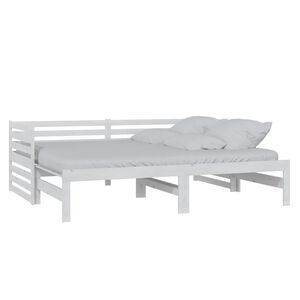vidaXL Pull-out Day Bed without Mattress White 2x(90x200)cm