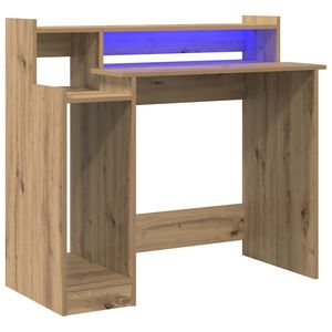 vidaXL Desk with Shelf Artisan Oak 97 x 45 x 90 cm Engineered Wood
