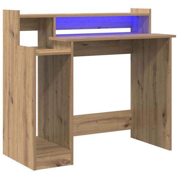 vidaXL Desk with Shelf Artisan Oak 97 x 45 x 90 cm Engineered Wood