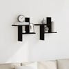 vidaXL Wall Shelves 2 pcs Black Oak 38x12x38 cm Engineered Wood