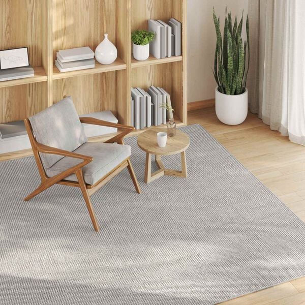 vidaXL Area Rugs Square LUGO Cream and Grey 120 x 120 cm Polyester