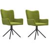 vidaXL Swivel Dining Chairs 2 pcs Light Green Velvet