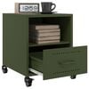 vidaXL Bedside Cabinet Olive Green 36x39x43.5 cm Steel