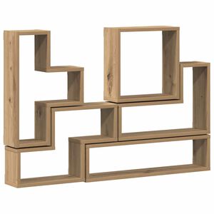 vidaXL Wall Shelf Wall-Mounted Artisan Oak 96 x 12 x 64 cm