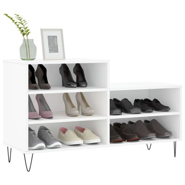 vidaXL Shoe Cabinet White 102x36x60 cm Engineered Wood