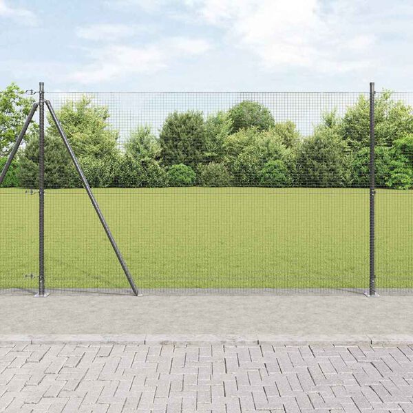 vidaXL Fence Post Grey 25 x 1.5 m (19 x 19 mm mesh) Steel