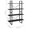vidaXL 4-Tier Book Cabinet Black 100x30x140 cm Engineered Wood