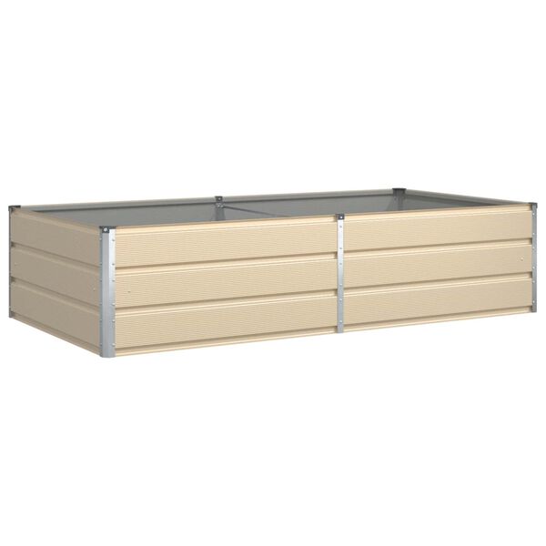 vidaXL Planter Ivory 195 x 100 x 45 cm Galvanised Steel