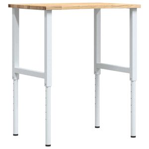 vidaXL Workbench 80x60x(71.5-98) cm Solid Wood Oak