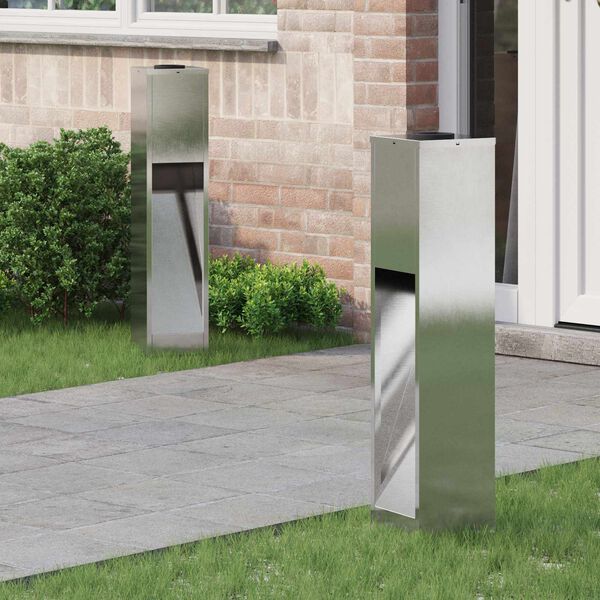 vidaXL Solar Led Pathway Light 2 pcs Silver Stainless Steel