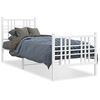 vidaXL Metal Bed Frame without Mattress with Footboard White 75x190cm