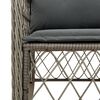 vidaXL Garden Chairs with Cushions 2 pcs Grey Poly Rattan
