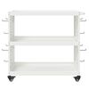 vidaXL Tool Trolley with Shelf White 75 x 35 x 73 cm Cold-rolded steel